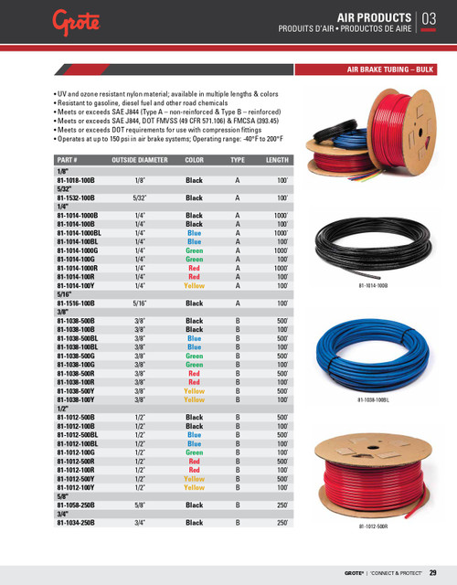 5/32" x 100' Nylon DOT Tube - Black  81-1532-100B
