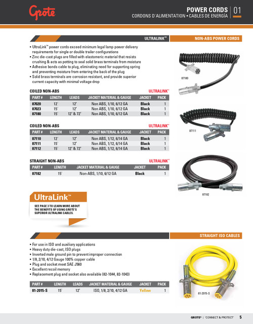 ISO Cables 15' w/12" Lead Straight - Amber  81-2015-S