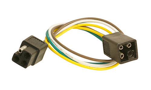 18 AWG @ 12" 4 Pin Square Trailer Connector - Brown/Green/White/Yellow  82-1036