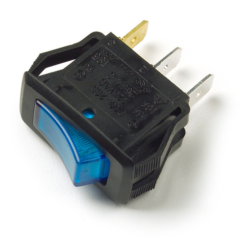 Rocker Switch - Illuminated 3 Blade - Blue  82-1904
