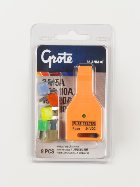 Miniature Blade Fuse Assortment Kit w/Tester @ 9 Pack - Assorted  82-ANM-8T