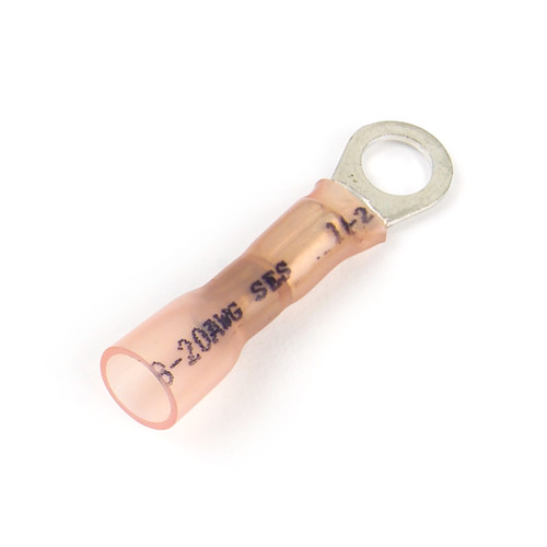 20 - 18 AWG Crimp Solder & Seal Ring Terminals 1/4" @ 25 Pack - Red  83-1933