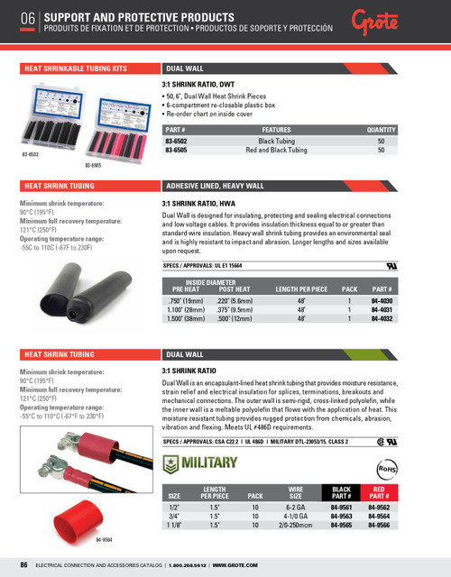 Heat Shrink Dual Wall Kit @ 50 Pack - Black  83-6502