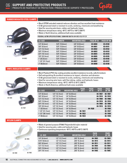 3/4" Nylon Clamp @ 100 Pack - White  83-7005