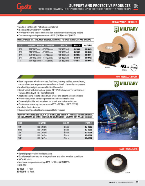 3/8" Spiral Wrap - Black  83-9009