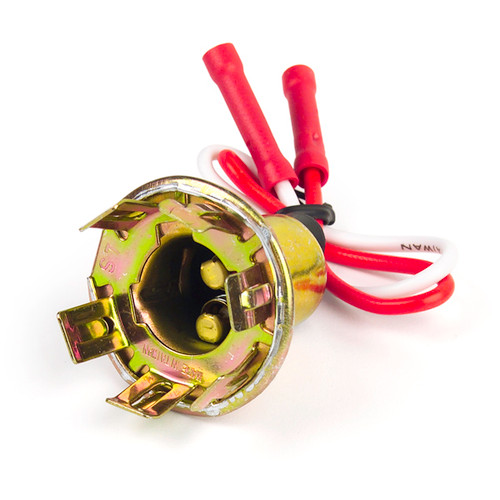 18 AWG 3-Wire Ford Stop-Turn-Park w/Ground Terminal Pigtail @ 6" - Red/Clear  84-1067