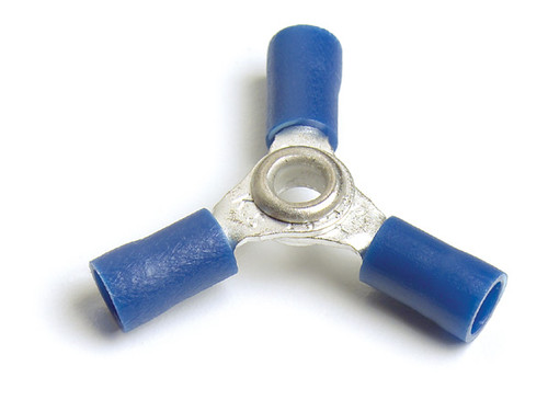 16 - 14 AWG Vinyl 3-Way "Y" Connectors @ 5 Pack - Blue  84-2381