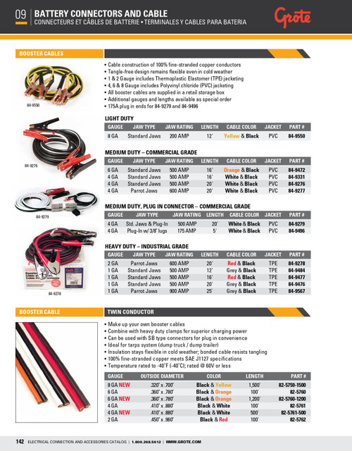 8 AWG Booster Cables 12' - Black/Yellow  84-9550