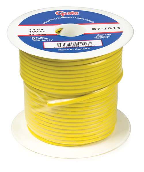 18 AWG General Purpose Thermo Plastic Wire @ 100' - Yellow  87-9011