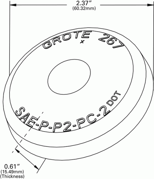 2-1/2" Clearance/Marker Surface Mount Replacement Lens - Amber  90163