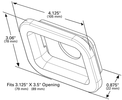 Small Rectangular Lamp Grommet - White  93400