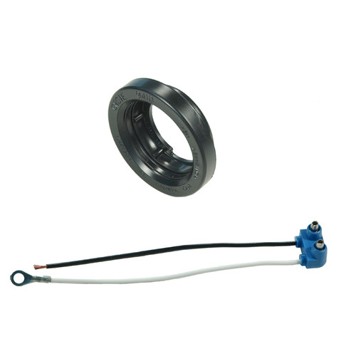 2" Round Lamp Recessed Open Hole Grommet w/Pigtail Kit (92120 + 67050) - Black  94100