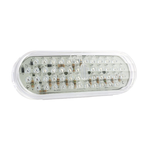 Hi Count® Oval LED Stop/Tail/Turn Lamp Front or Rear Turn w/Clear Lens - Amber  G6013
