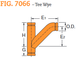 Fig. 7066 Tee Wye 5 x 5 x 5"