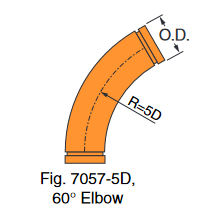 Fig. 7057-5D 60° Long Radius Elbow 3-1/2"