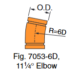 Fig. 7053-6D 11 1/4° Long Radius Elbow 4"
