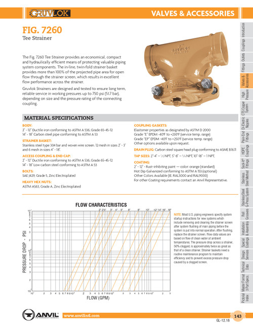 Fig. 7260 Tee Strainer 8"