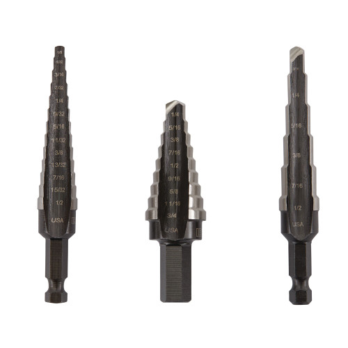 3 Pc. High Speed Steel Step Drill Bit Set   10502ZR