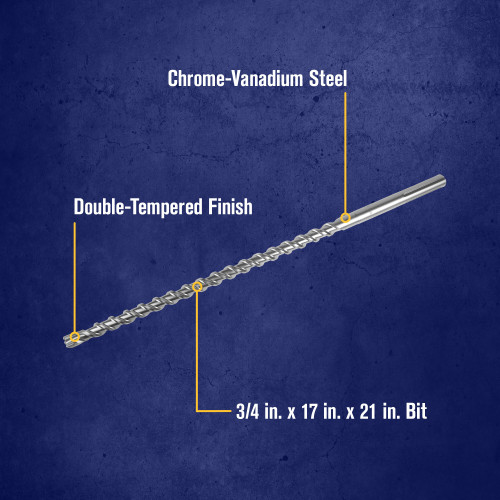 3/4 X 17 X 21" 4-Cutter SDS-MAX® Hammer Drill Bit   323010