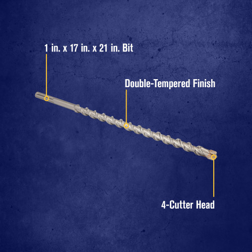 1 x 17 x 21" 4-Cutter SDS-MAX® Hammer Drill Bit   323017