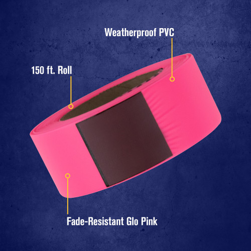 Strait-Line® 150' Fluorescent Glo Pink Flagging Tape   65603