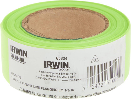 Strait-Line® 150' Fluorescent Glo Lime Flagging Tape   65604