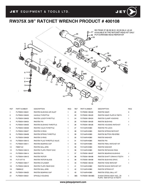 3/8" Drive Ratchet Wrench 400108