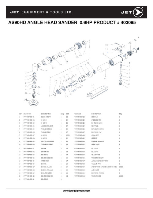 3" 90° H/D Angle Head Sander  403095
