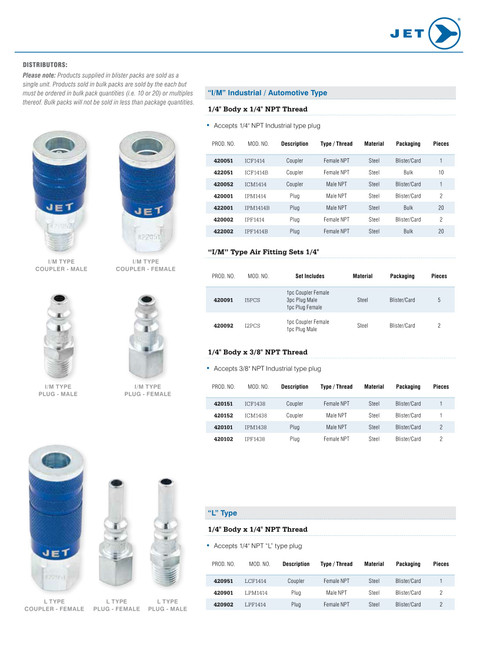 1/4" M-Style Plug 1/4"-18 FNPT (2 pack) 420002