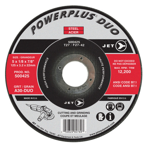4-1/2 x 1/8 x 7/8" A30-DUO POWERPLUS DUO T27 Cutting/Grinding Wheel  500415
