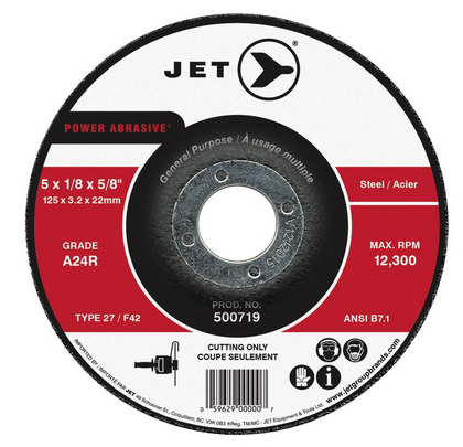 4 x 1/8 x 5/8" A24R POWER ABRASIVE T27 Cutting/Grinding Wheel  500711