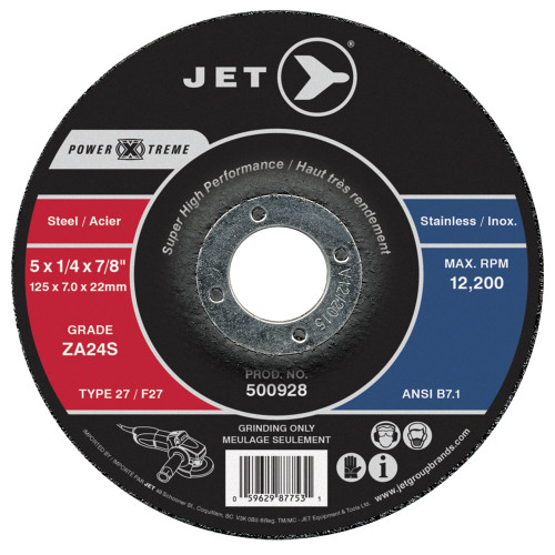 4-1/2 x 1/4 x 7/8" ZA24S Power Extreme T27 Grinding Wheel 500918