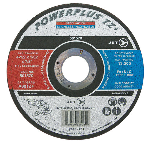 4-1/2 x 1/16 x 7/8" A46TZ+ POWEPLUS TZ+ T1 Cut-Off Wheel 501572