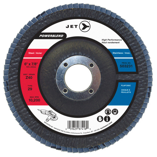 6 x 7/8" Z40 POWERBLEND T29 Zirconia Flap Disc  503231
