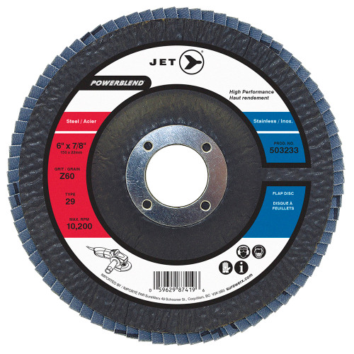 6 x 7/8" Z60 POWERBLEND T29 Zirconia Flap Disc  503233
