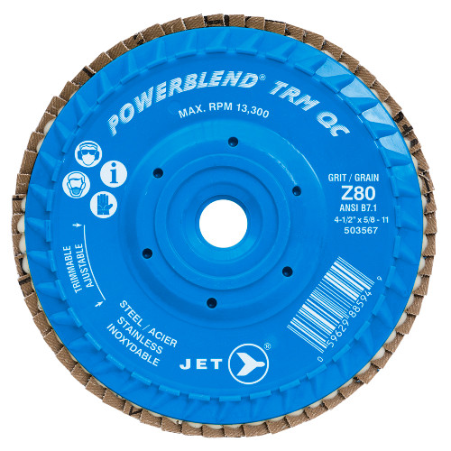 4-1/2 x 7/8" Z80 POWERBLEND TRM QC T27 Trimmable Zirconia Flap Disc  503567