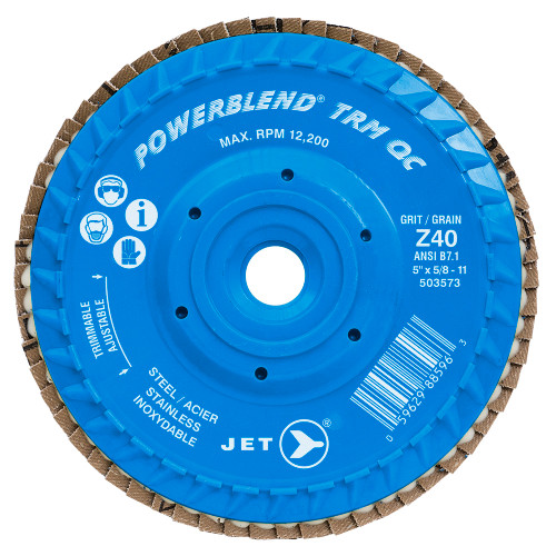 5 x 7/8" Z40 POWERBLEND TRM QC T27 Trimmable Zirconia Flap Disc  503573