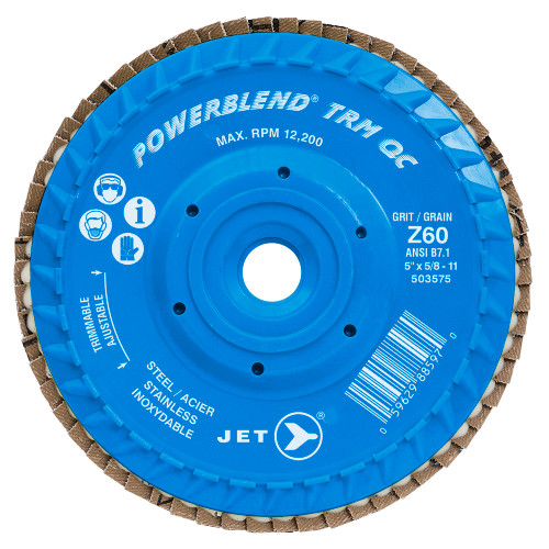 5 x 7/8" Z60 POWERBLEND TRM QC T27 Trimmable Zirconia Flap Disc 503575