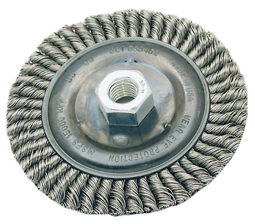 4 x 1/4 x 5/8"-11 NC Stainless Steel Stringer Bead Brush 553441