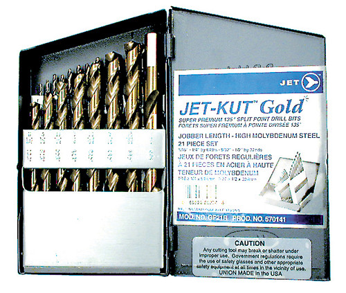 21 Pc. JET-KUT® GOLD Super Premium Drill Bit Set 570141