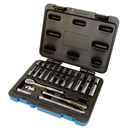28 Pc. 1/4" Drive Metric Socket Wrench Set - 6 Point  600116