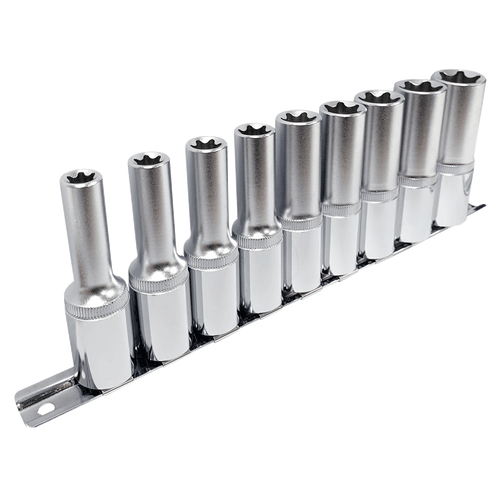 9 Pc. 1/2" Drive Deep Torx® Chrome Socket Set  601322
