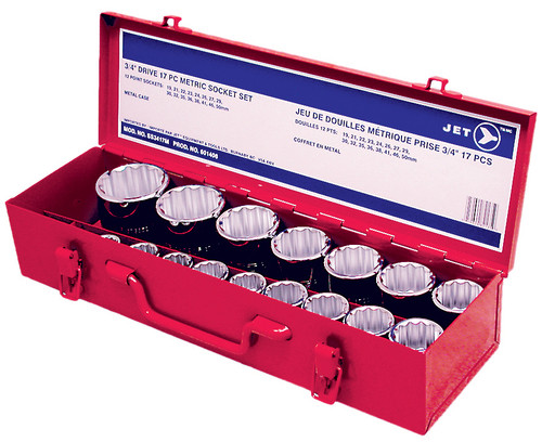 17 Pc. 3/4" Drive Metric Socket Set - 12 Point  601406