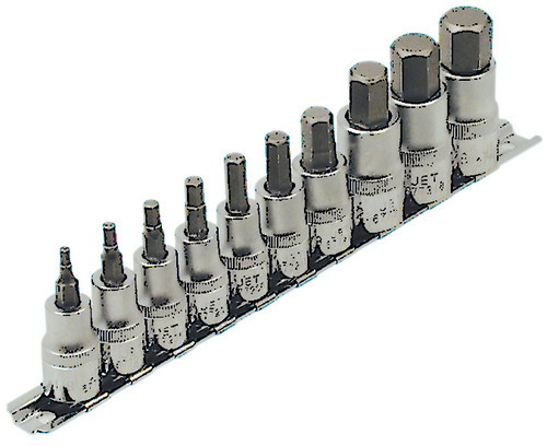 10 Pc. 3/8" & 1/2" Drive Metric Hex Bit Socket Set 601803