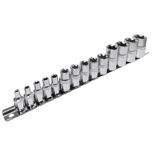 14 Pc. 1/4", 3/8", 1/2" Drive Torx® Chrome Socket Set  601810