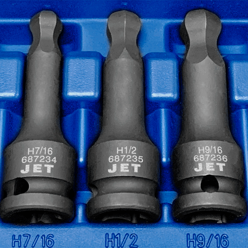 9 Pc. 1/2" Drive SAE Ball Nose Hex Impact Socket Set  610332