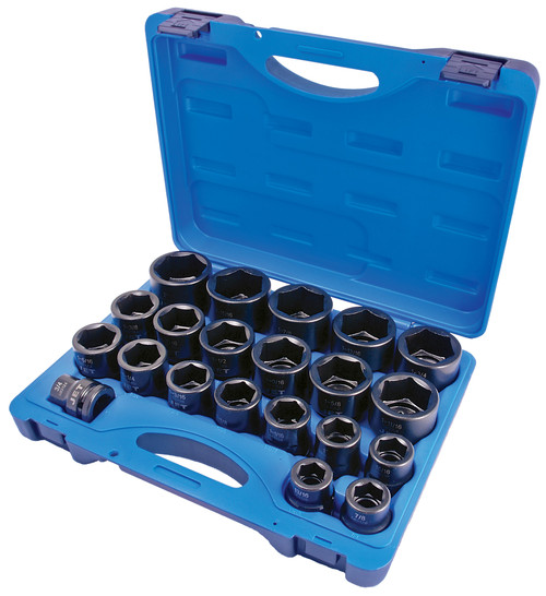 21 Pc. 3/4" Drive SAE Impact Socket Set - 6 Point  610409