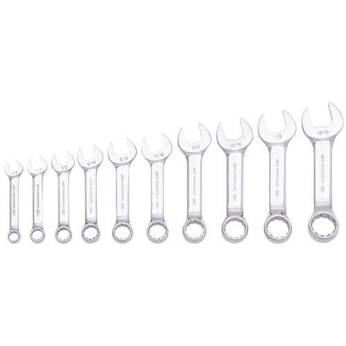 10 Pc. Stubby SAE Fully Polished Combination Wrench Set 700142