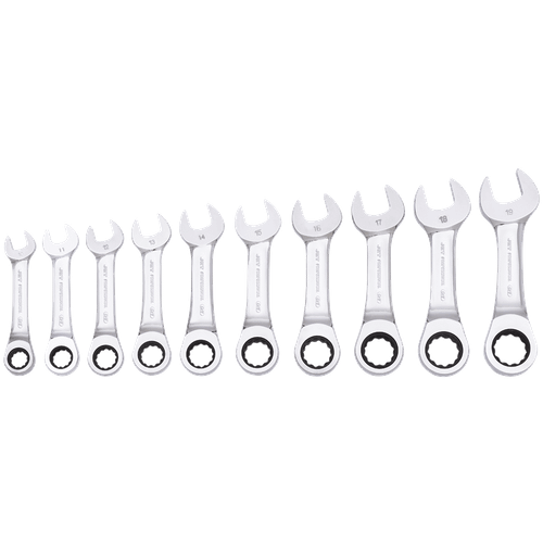 10 Pc. Stubby Metric Ratcheting Combination Wrench Set 700302