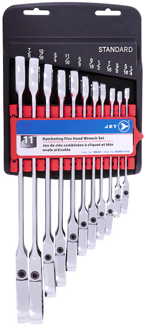 11 Pc. SAE Flex Head Ratchet Combination Wrench Set 700331